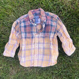 Baby Infant 12M Ombré Bleach Dye Flannel Shirt
